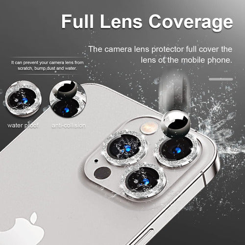 Camera Lens Protector Glitter Shimmer for iPhone 14 Pro Max Silver 7