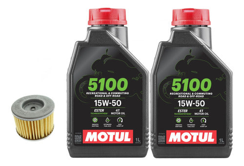 Honda Original Service Kit Oil Filter Change and Motul 5100 Oil for Motorcycles 0