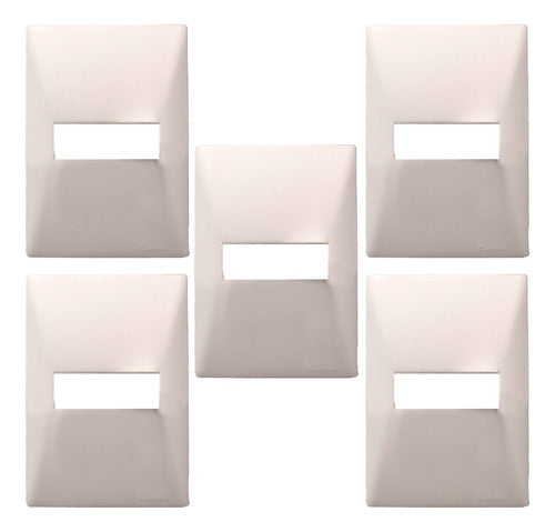 Pack of 5 White Line Cambre Switch Plate Covers 1/2/3/4 Modules XXII Century 0