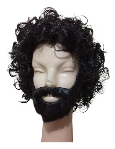 Peluca Negra Y Barba Cosplay Perfor By La Parti Wigs! 0