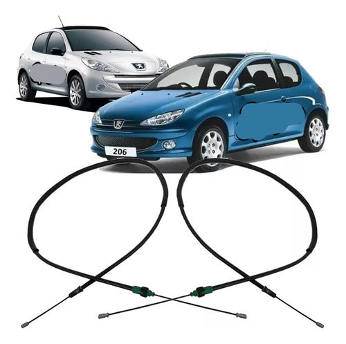 Unikar Kit X2 Cables Freno Para Peugeot 206 207 206 Sw A Disco 0