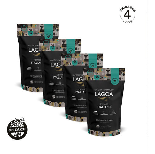 Lagoa Café Brasil Tostado Italiano Molido Para Filtro 4 X 250g 0