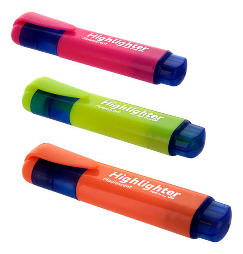 Highlighter Fluorescent Markers X4 Colors 1