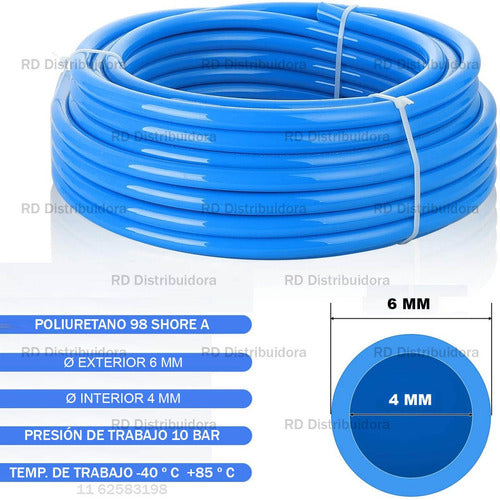 Tubo Manguera De Poliuretano 6mm P/neumatica X 50 Mts 2