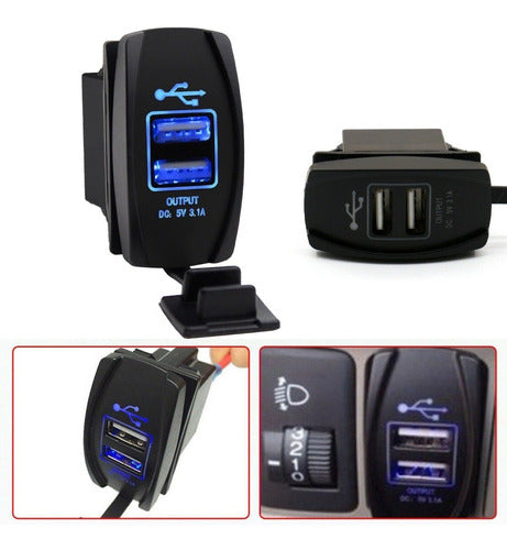 Electroimporta USB 3.1 Double Illuminated Car Dashboard Charger 1