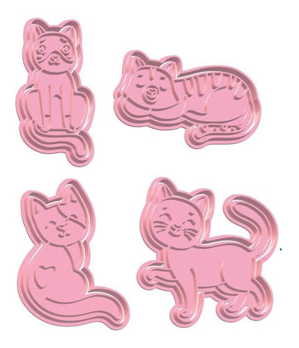 Cortantes Gatos Gatitos Galletitas Reposteria Fondant X 04 U 0