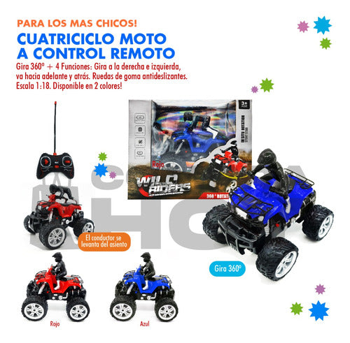 CompraHoy Cuatriciclo Moto Juguete Control Remoto, Gira 360º - 12622 1