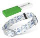 HelloPaw - Blue Flowers and Silver Metal - Premium Nylon Dog Collar 0