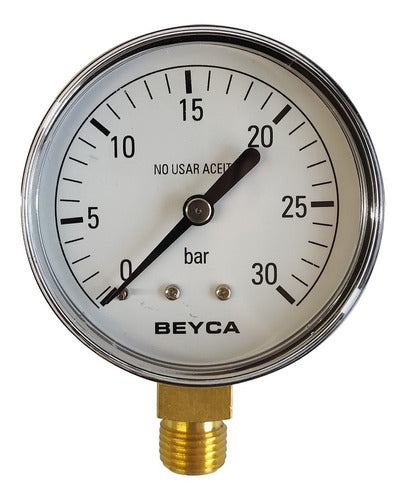 Beyca Manometer 63mm 1/4 BSPT Connection for Oxygen 30bar 0