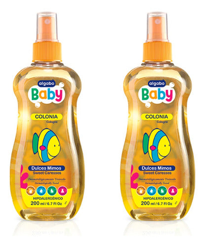 Algabo Baby Colonia Bebe Hipoalergénica Dulces Mimos 200ml X2 0