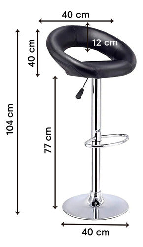 Diseños Modernos SA High Stool Eco-Leather Breakfast Bar Adjustable Modern 6