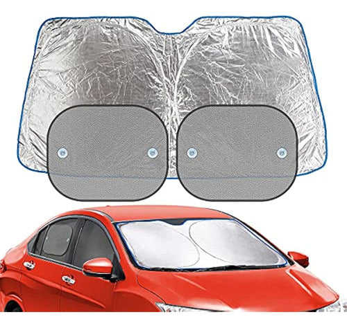 Type S Jumbo Silver Windshield Sunshade 3-Piece Kit 1