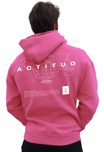 Con Actitud Barcelona Fuchsia Oversize Men's Hoodie 0