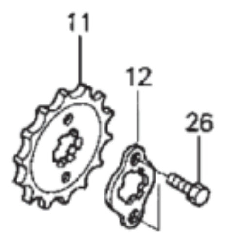 Piñon Transmision 14 T Completo Original Biz 125 Moto Sur 1