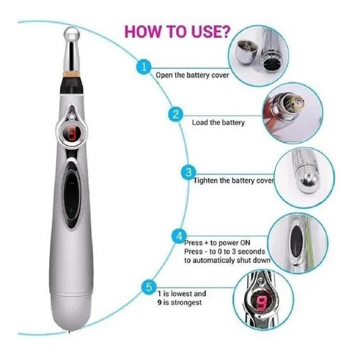 Caneta Eletrônica Pulsos Elétricos Estimulante Acupuntura 4