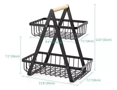 Cestos Metal Para Frutas Alimentos Organización Cocina 2est 5