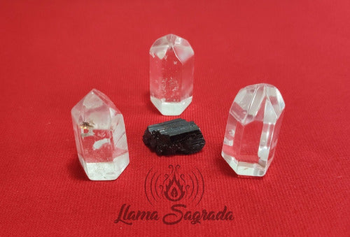 Faceted Quartz Crystal Points Set Tameana - Sacred Flame 2