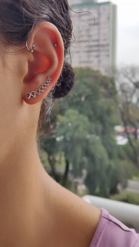 925 Silver Climber Earrings with Polished Triangles 4