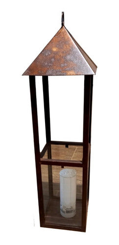 Large Metal Lantern 65cm High Four Waters Rust White Black 4