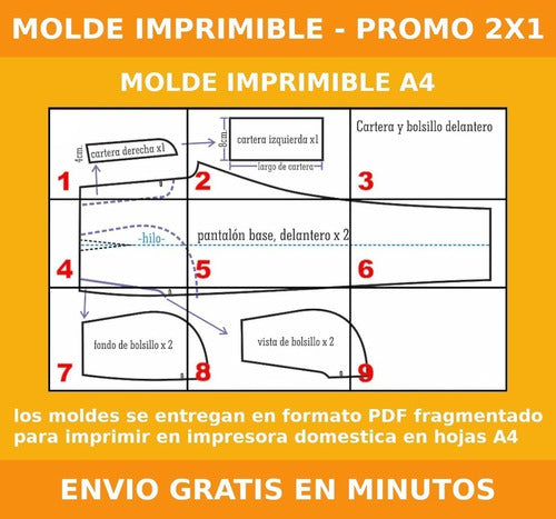 Molde Imprimible TRB: Printable Skirt Pattern for Girls - Promo 2x1 2