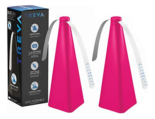 2x Ventilador De Mesa Treva Repelente Para Moscas - Fucsia 0