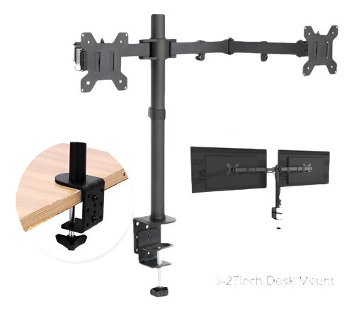 ¿doble Doble Brazo Soporte Lcd Computadora Monitor Soporte D 0