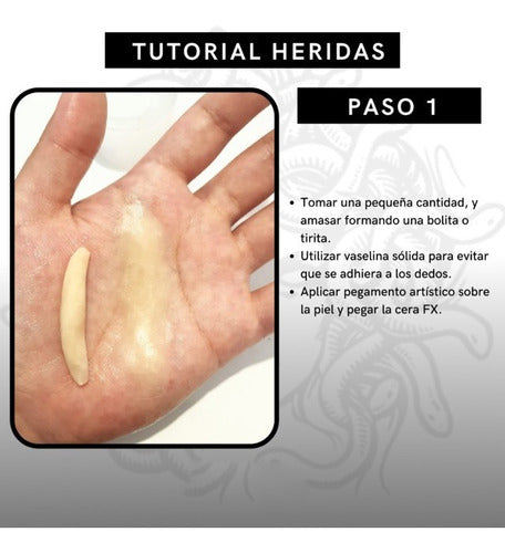 Cera FX Scar Wax Piel Falsa + Pegamento Mastic Bella Dersina 1