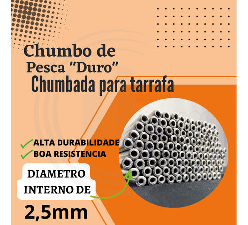 Chumbada Chumbo P/ Tarrafa, Pesca 10cm Fino Pacote 2 Kgs. 1