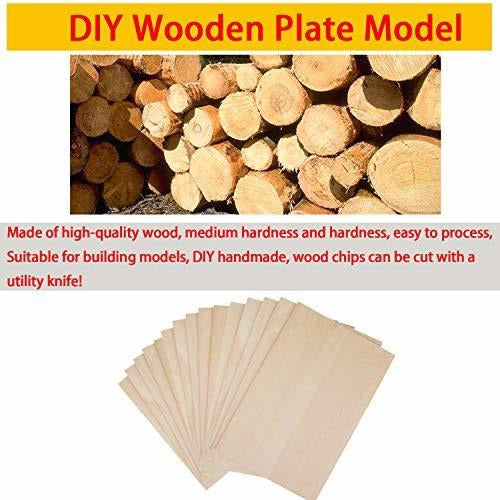 Siwuchye Unfinished Wood, 15 Pack Balsa Wood Sheets, Basswood Thin Craft Wood Board (150x100x2mm) 2