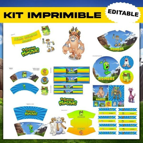 Kit Imprimible My Singing Monsters Deco Y Candy Editable 2