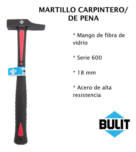 Martillo Carpintero Pena 18m Bulit Serie 600 Fibra D Vidrio 1