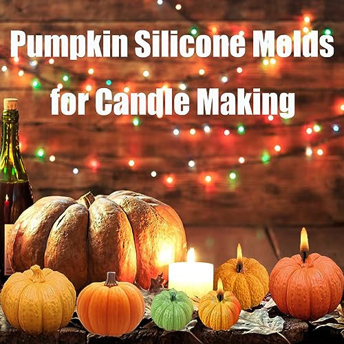 Zqysing 4 Pack Pumpkin Candle Molds, 3D Pumpkin Silicone Molds for Epoxy Resin Casting 1