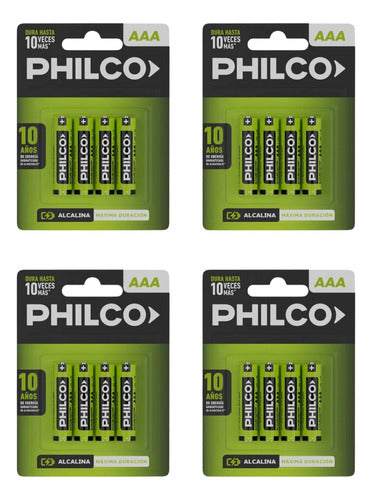 Philco AAA Batteries Combo X4 Blister Pack of 4 Units 0