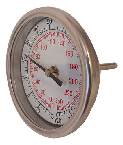 Generic Bimetallic Thermometer Stainless Steel 75mm, -20/120°C / °F 0