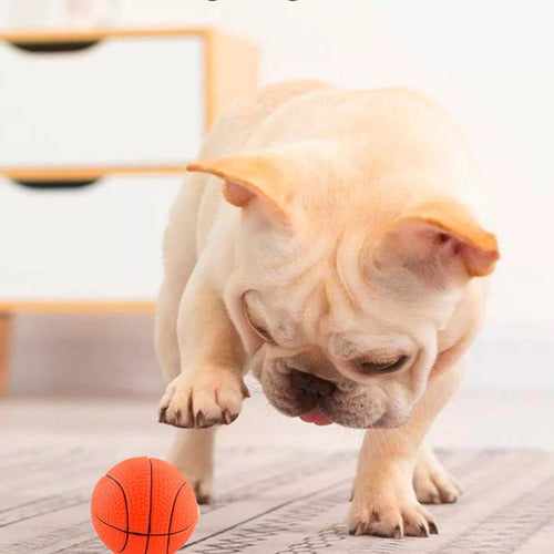 Mercadoflash Basketball Orange Squeaky Anti-Stress Pet Ball 3