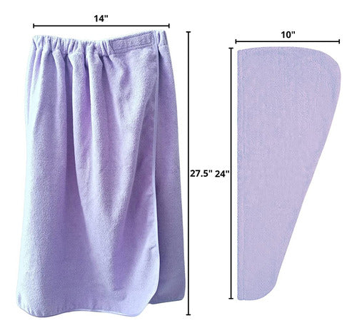 Rucci Soft Microfiber Fleece Turbance & Body Wrap Towel Set 2