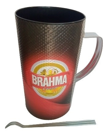 Brahma Vaso Guiro Ploteado Cerveza Con Peineta 0