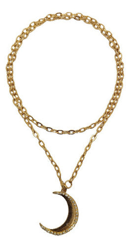 Le Mont Collar Largo 2 En 1 Luna Gold Moda Tendencia 0