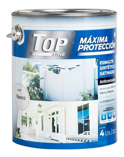 Topline Satin White Synthetic Enamel 4 Liters 0