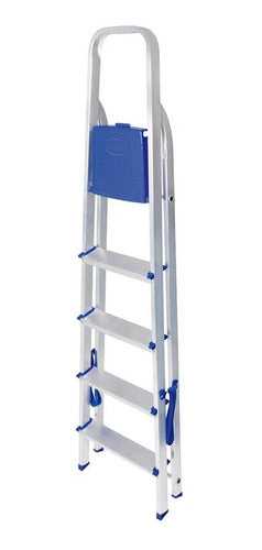 Mor Folding Aluminum Step Ladder 5 Steps 2