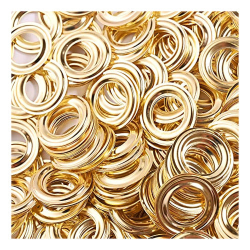 King Pieces 1000pcs Gold Grommets 1/4 inch Washers and Grommets Kit 4