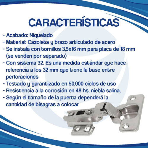 Cima Soft Close 35mm Cabinet Hinge with 9 Degree Bend 3