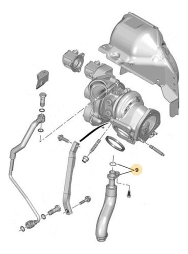 Citroën Racor Tubo De Retorno De Aceite De Turbo THP 1