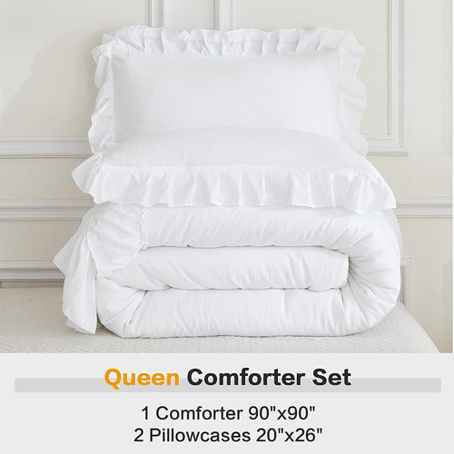 Andency White Edreder Set Queen Size, Lightweight Fluffy Far 4