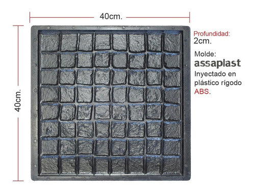 Assaplast Tile Mold, Small Straight Paver 1