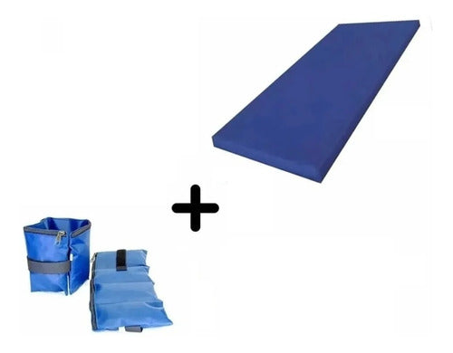 FTL Gym/Fitness Foam Mat and Adjustable Ankle Weights Combo Kit 0