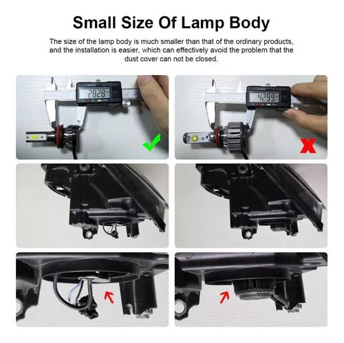 C6 Mini Kit of 2 Cree LED Lamps H4 / 9004 Hb1 / 9007 Hb5 5