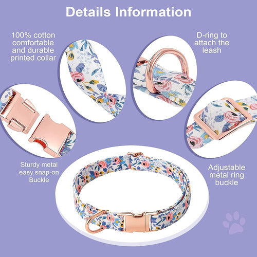 ACOCOKI Dog Collar for Female Dogs with Cute Flower and Bow 3