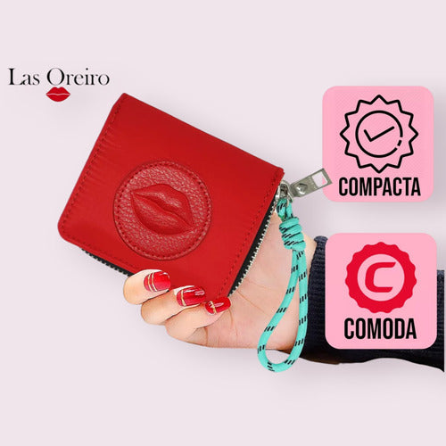 Billetera Damas Las Oreiro Monedero Tarjetero 21527 Rojo 1