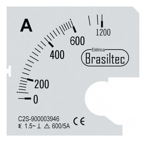 Kit C/ 30 Escala 600/5 Para Amperimetro Brasiltec 72mm 0